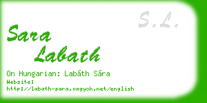 sara labath business card