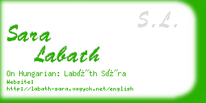 sara labath business card